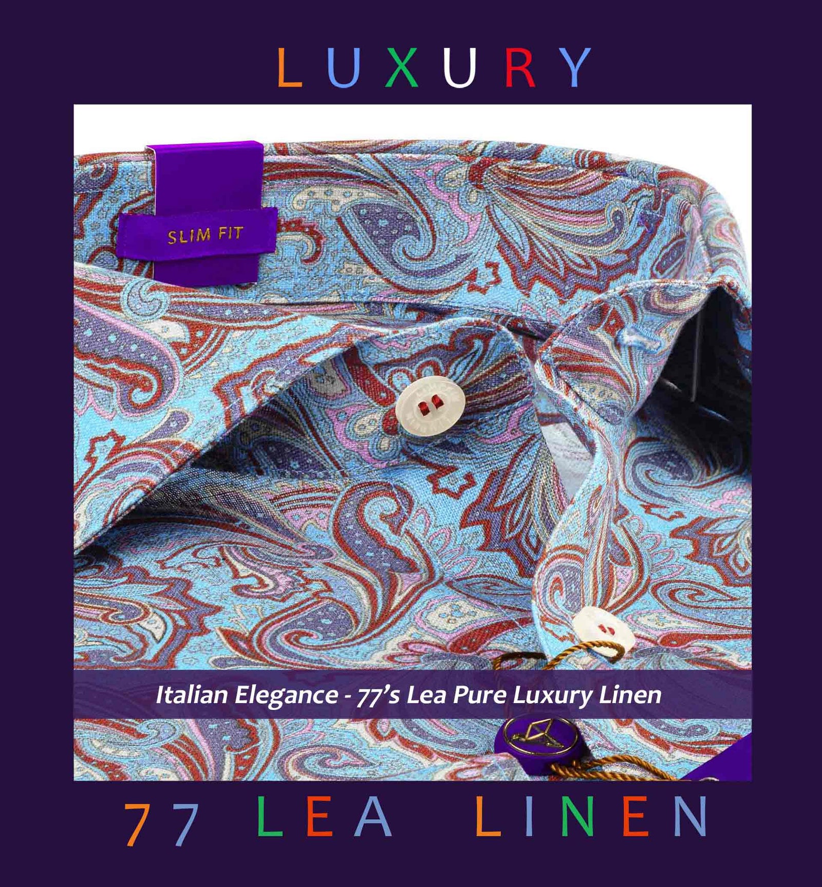 Montreal- Turquoise & Burgundy Linen Print