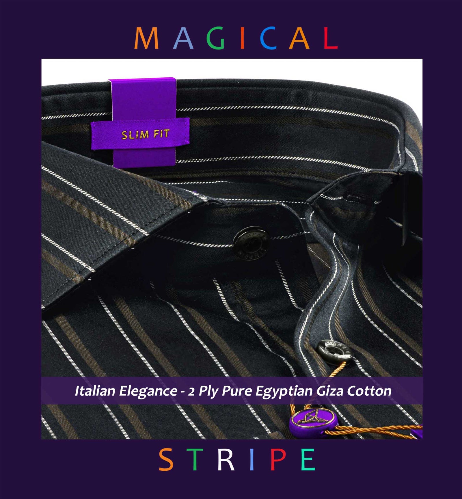 Brighton- Flint Grey & Beige Stripe