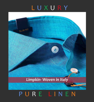 Nikiti- Turquoise Blue Solid Linen- 66's Lea Pure Luxury Linen