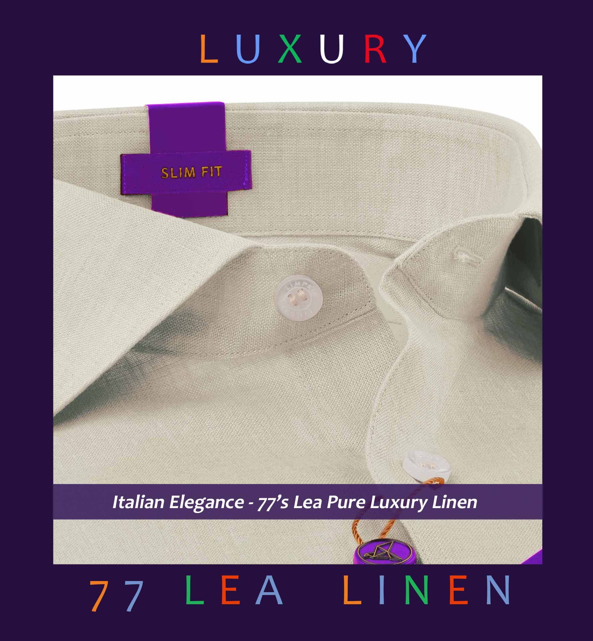 Artimide- Royal Beige Solid Linen- 77's Lea Pure Luxury Linen