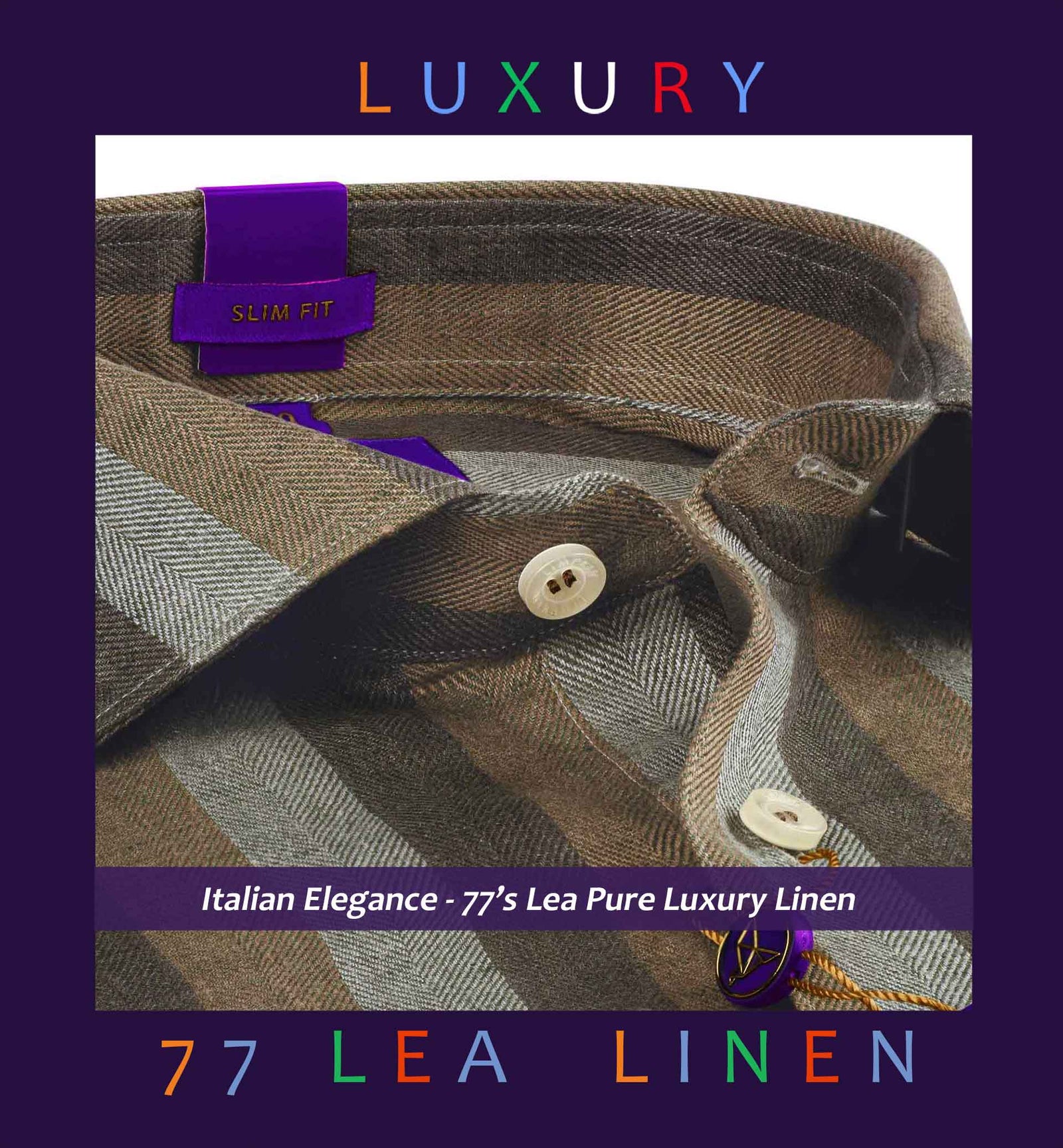 Detroit- Grey & Brown Stripe Linen