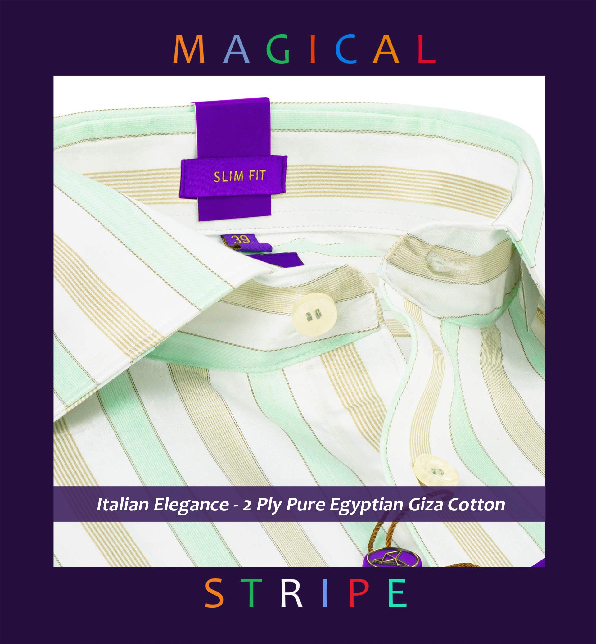 Niagara- Mint Green & Beige Stripe