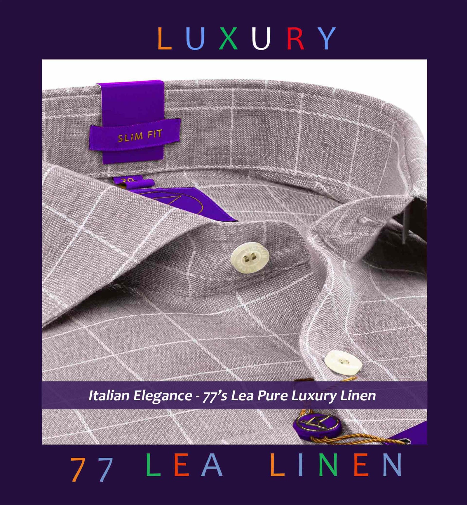 Arlington- Mushroom Grey Check Linen