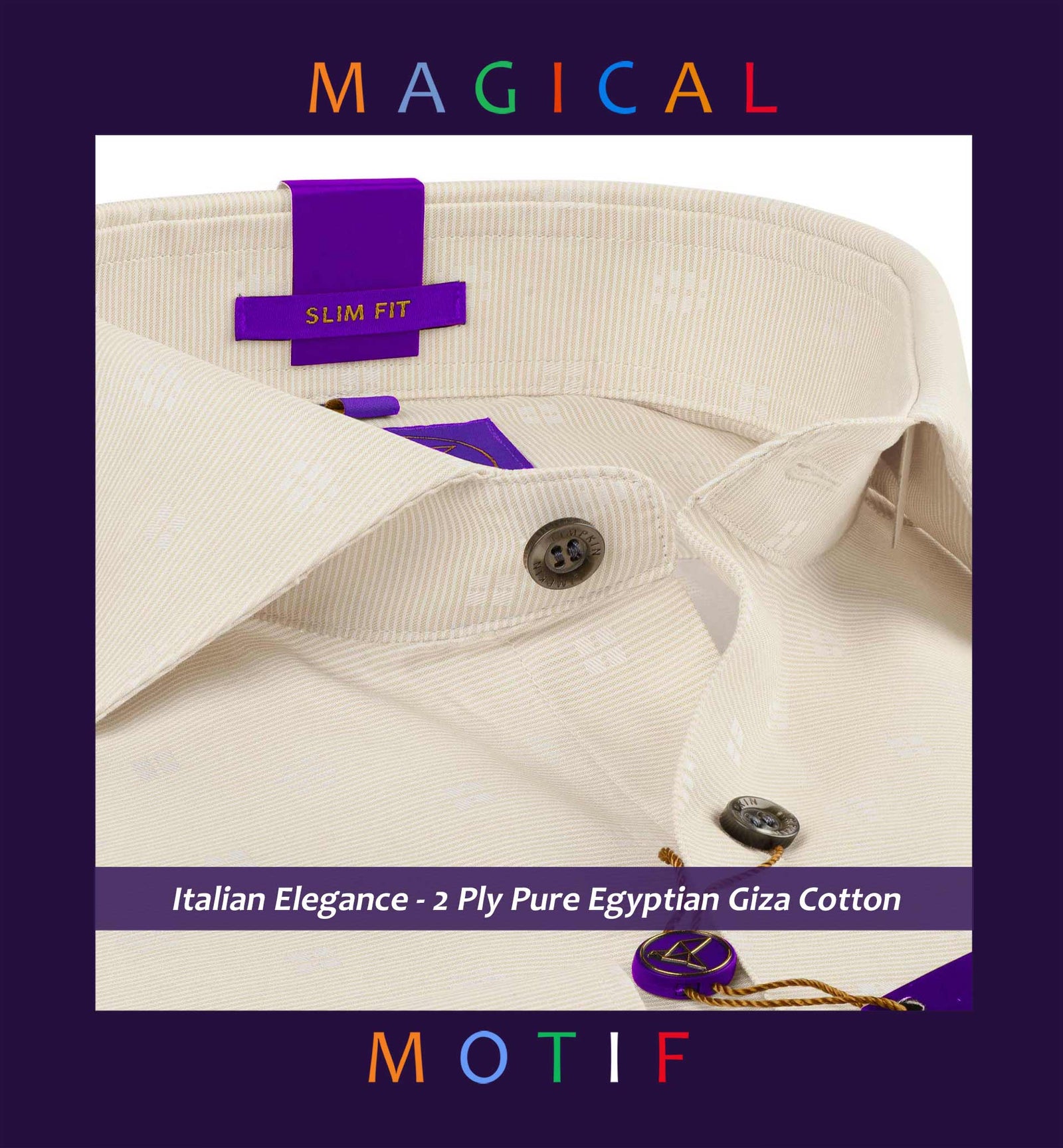 Brussels- Beige & White Magical Motif