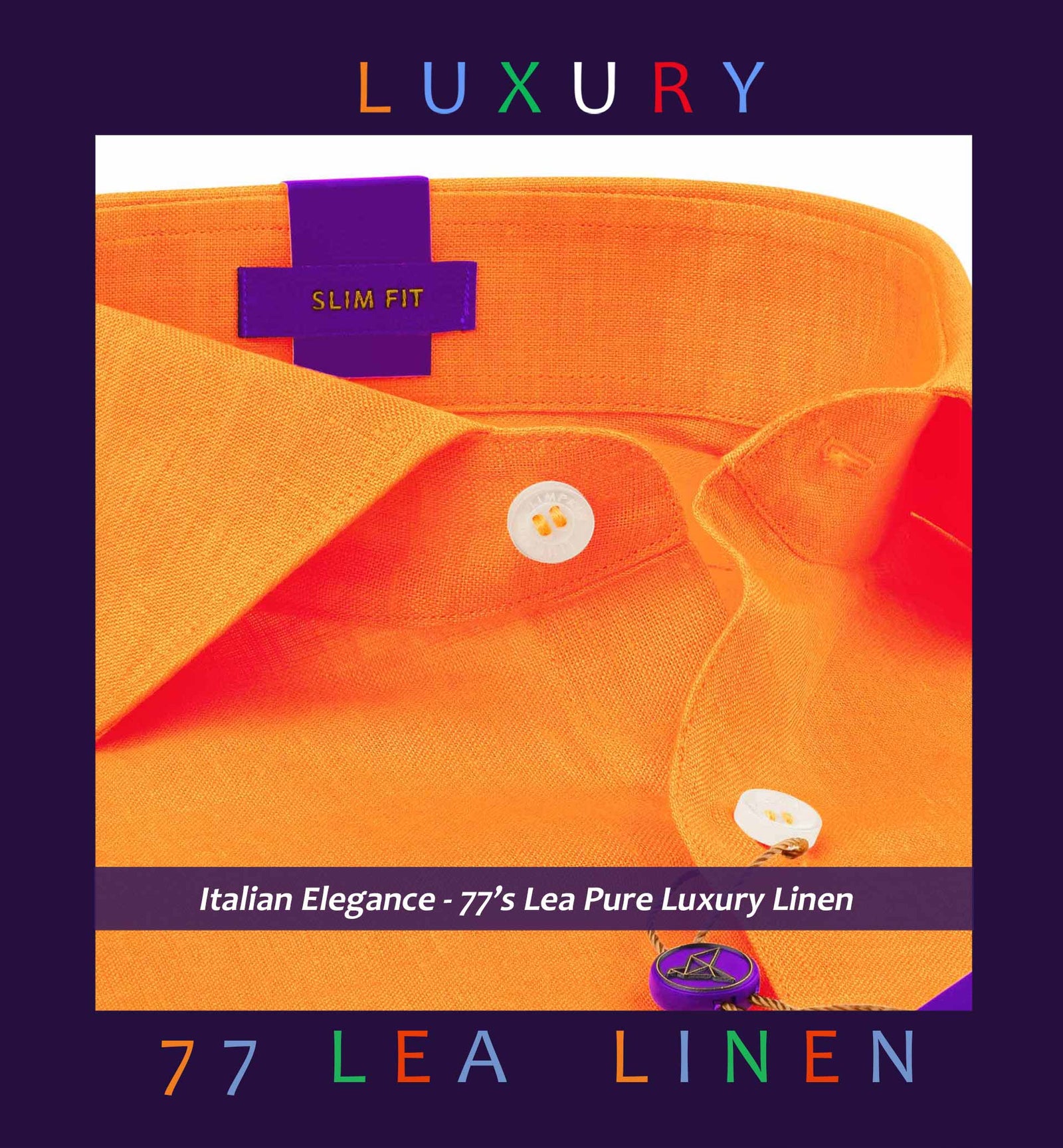 Nikiti- Tangerine Orange Linen- 77's Lea Pure Luxury Linen