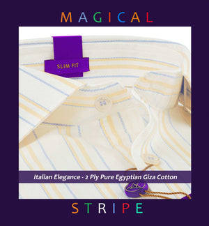 Brantford- Azure Blue & Orange Stripe