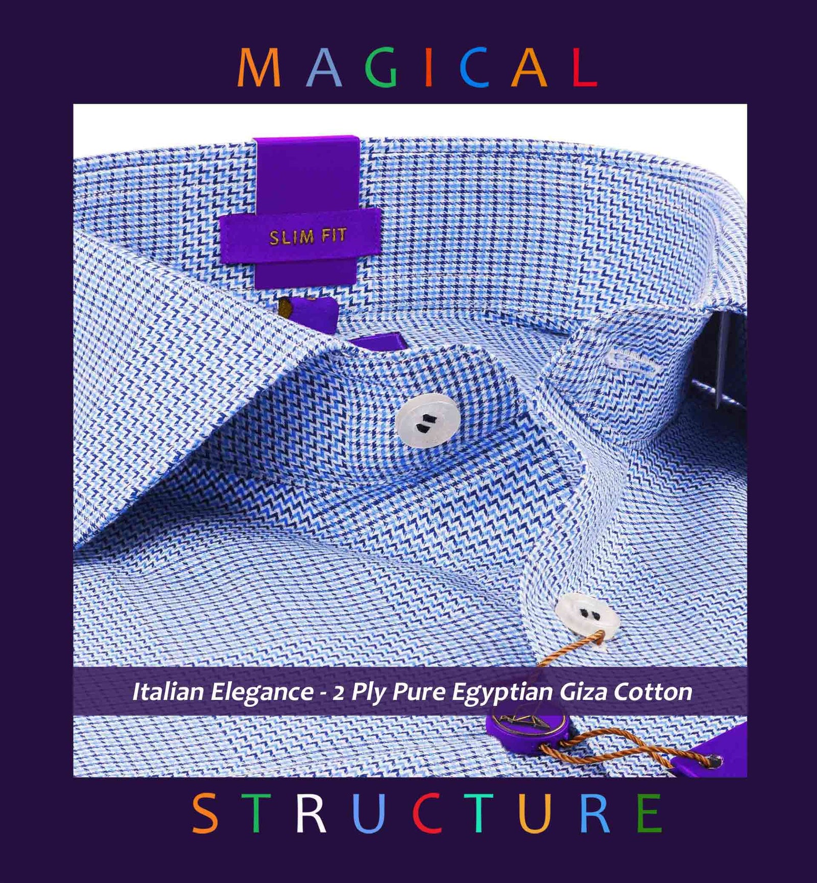 Oswego- Azure Blue & White Structure