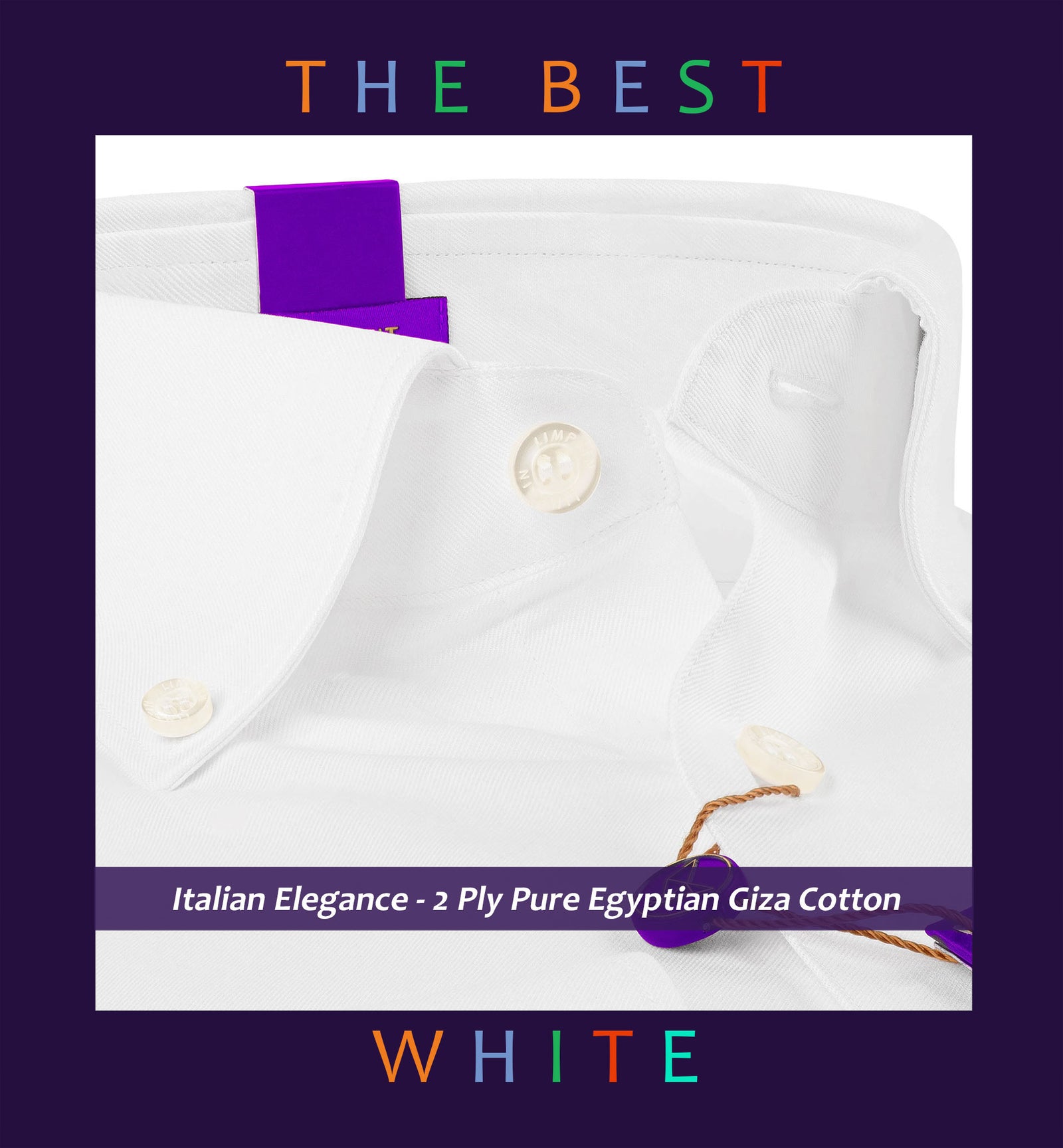 Madison- Pristine Pure White Cotton- Button Down