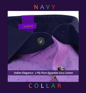 Montreal- Amethyst & Burgundy Structure- Navy Collar