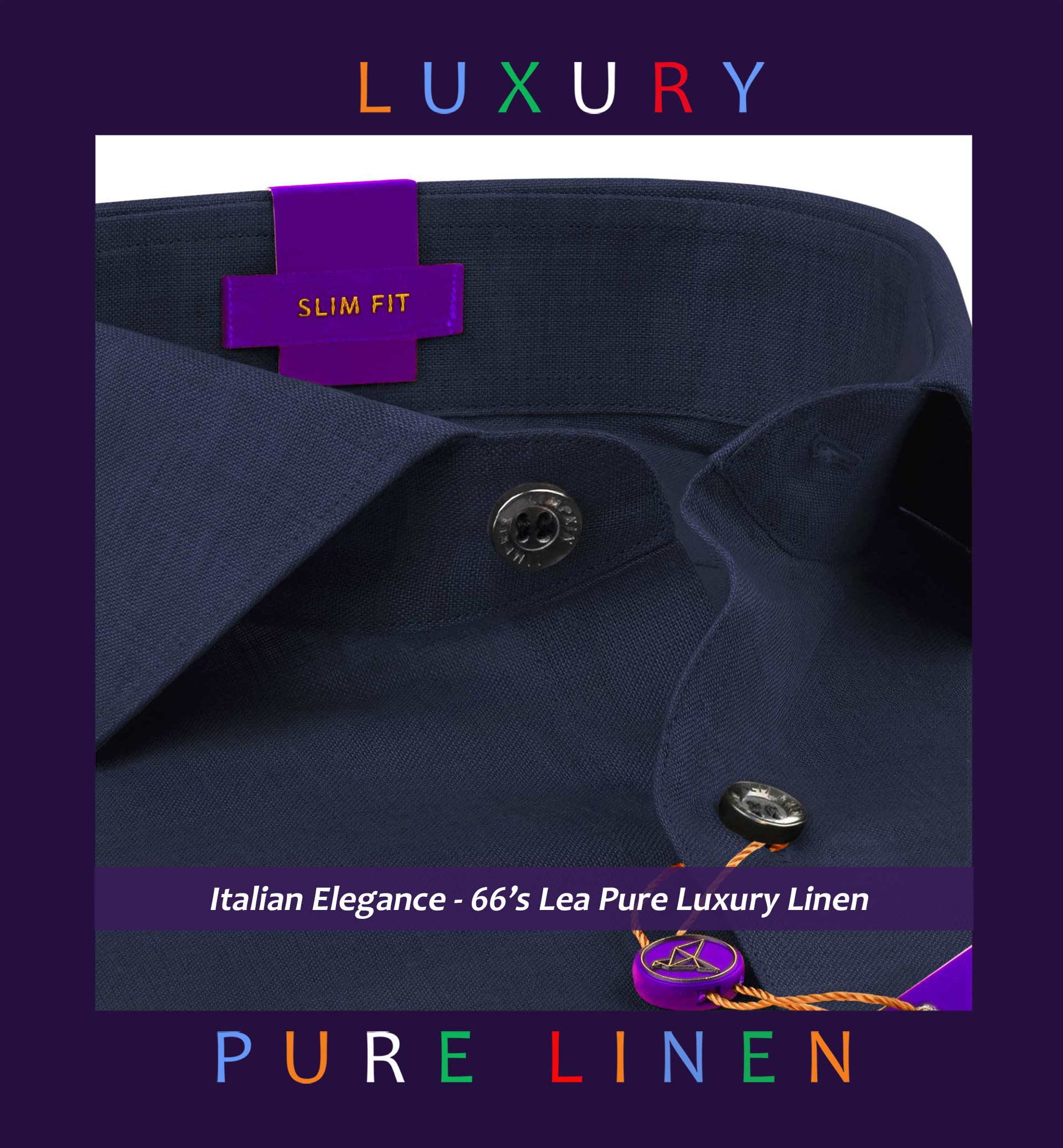 Luton- Prussian Blue Solid Linen