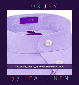 Memphis- Periwinkle Lilac Linen- Mandarin Collar