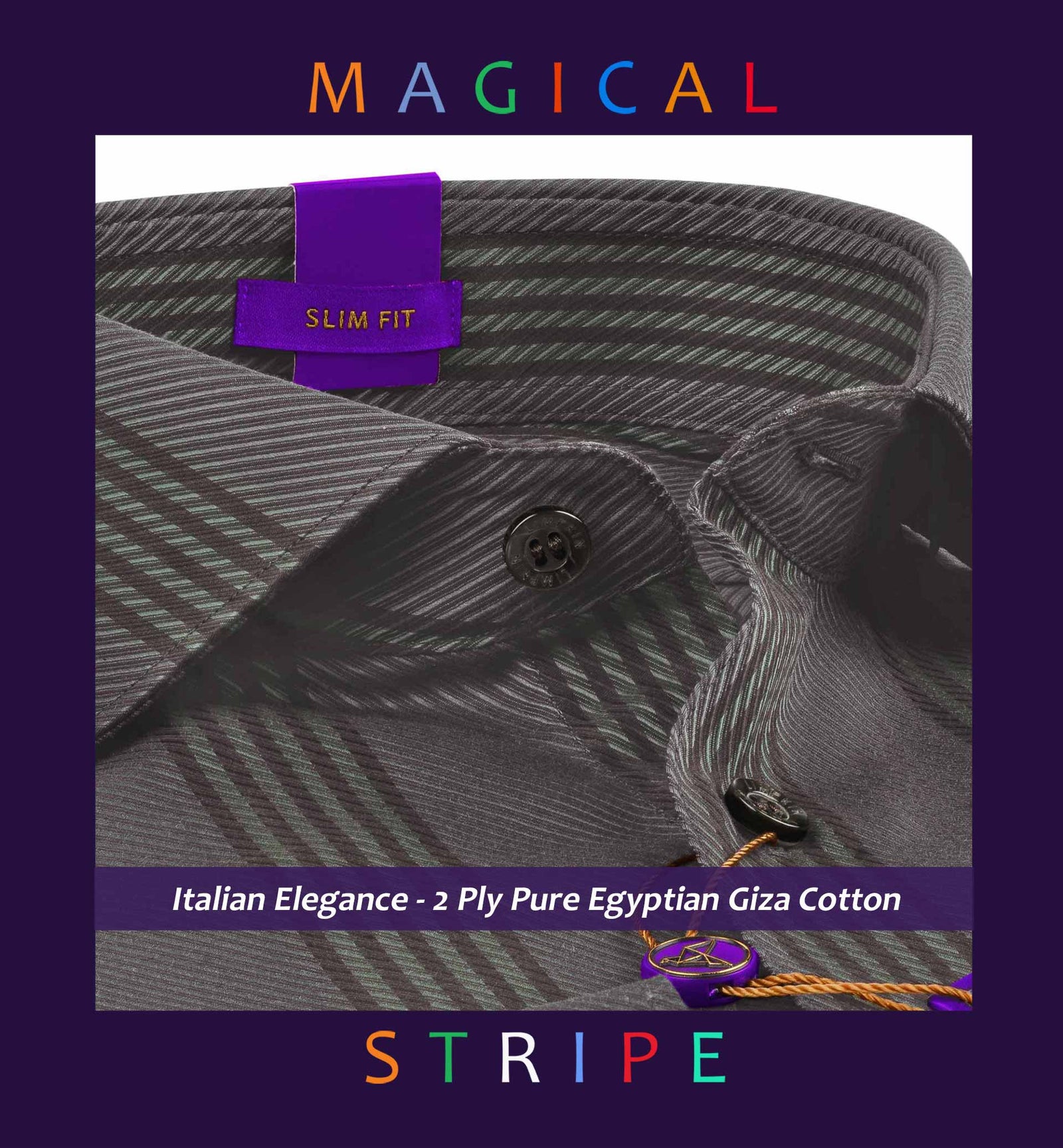 Copenhagen- Cedar Brown & Flint Grey Stripe