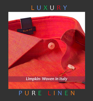 Sardinia- Coral Red Solid Linen