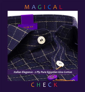 Serbia- Navy & Beige Check