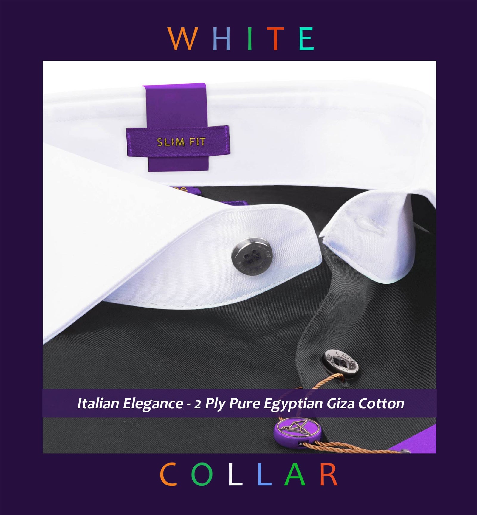 Almada- Anchor Grey Solid- White Collar