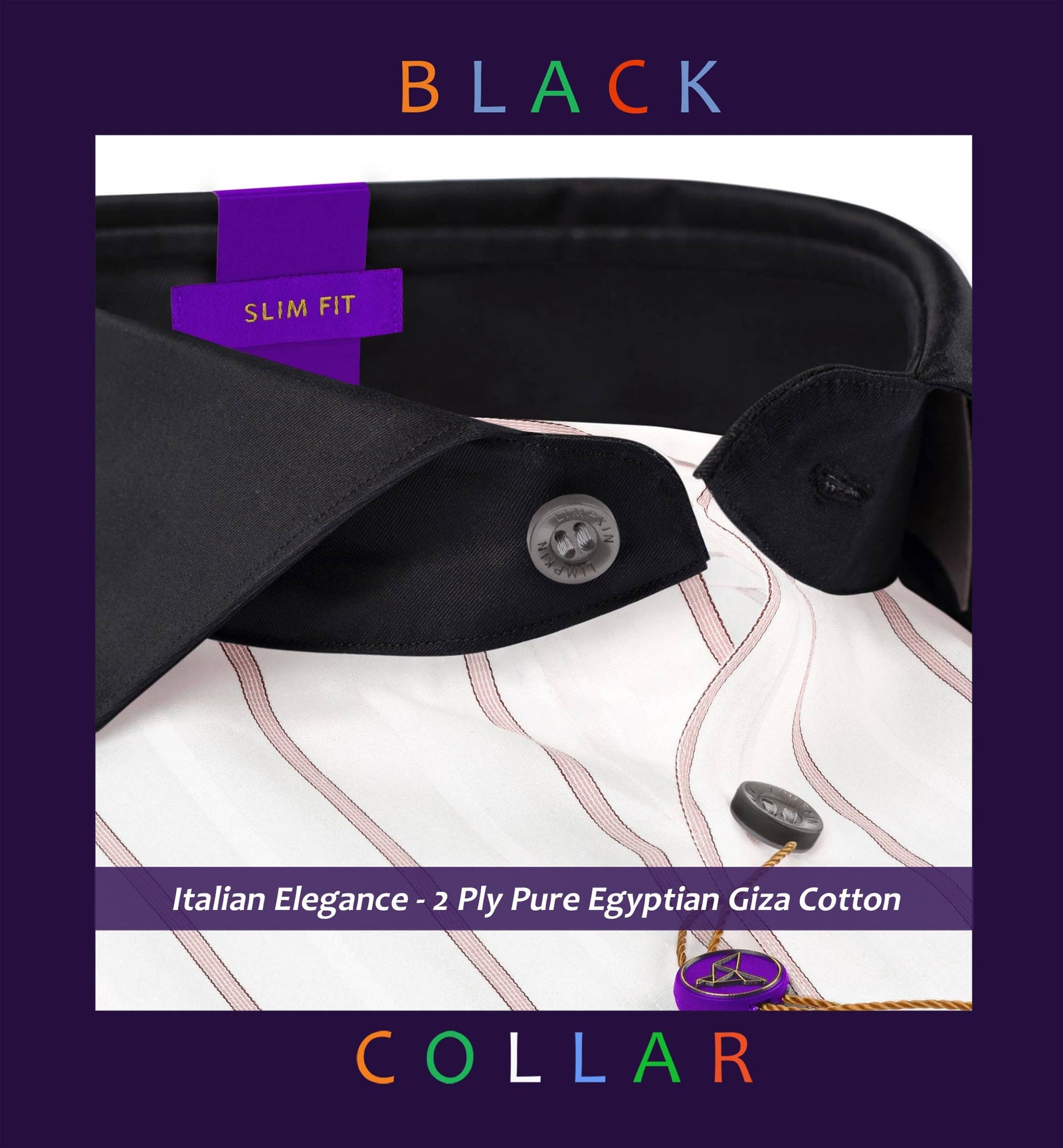 Monaco- Prose Pink & Burgundy Stripe- Black Collar