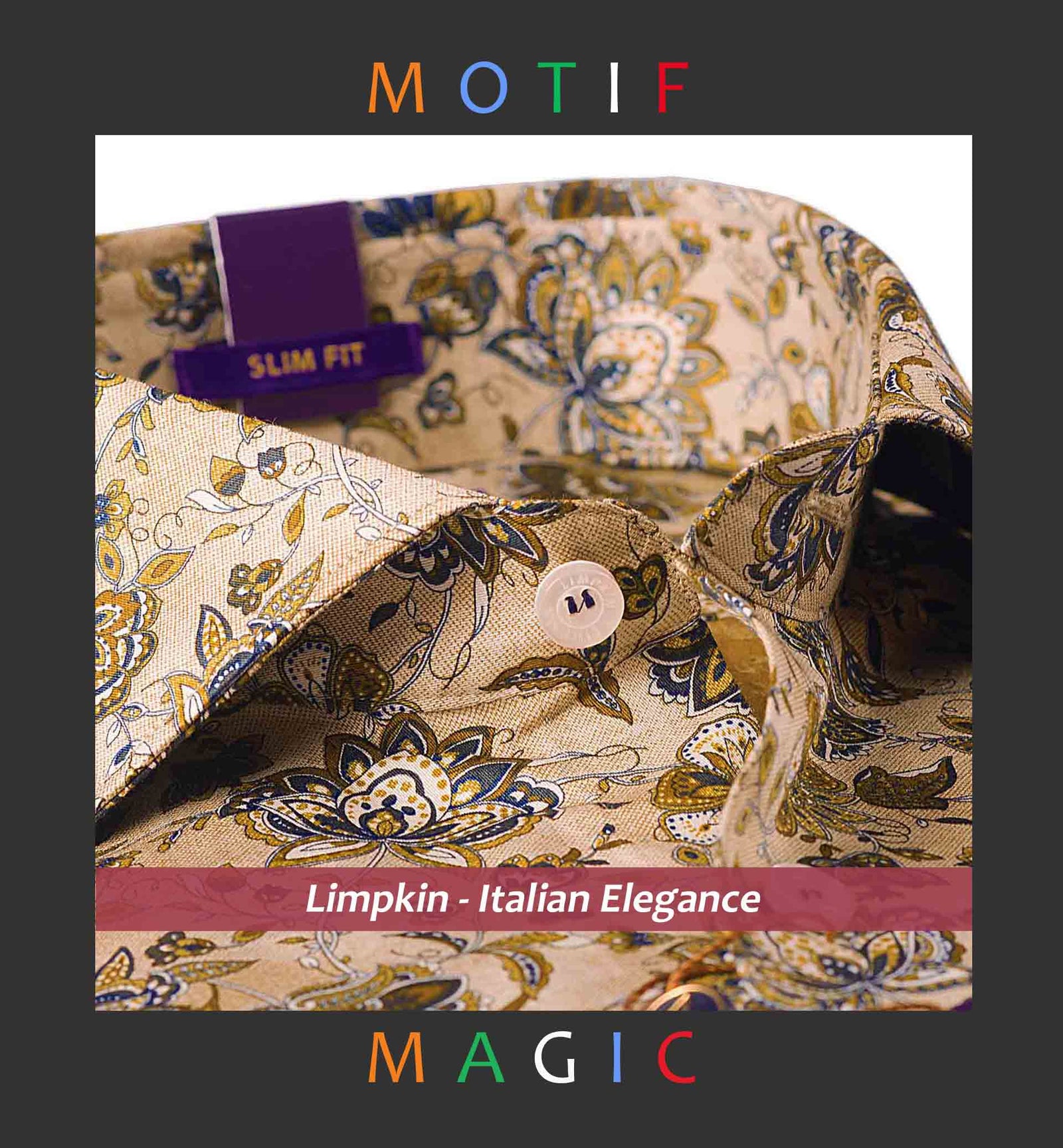 Monet- Beige & Navy Floral Print