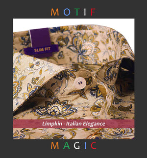 Monet- Beige & Navy Floral Print