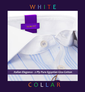 Sorrento- Cerulean Blue & White Stripe