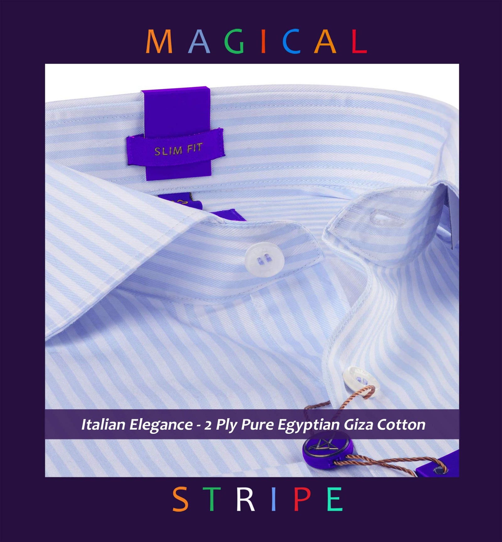 Philadelphia- Azure Blue & White Stripe