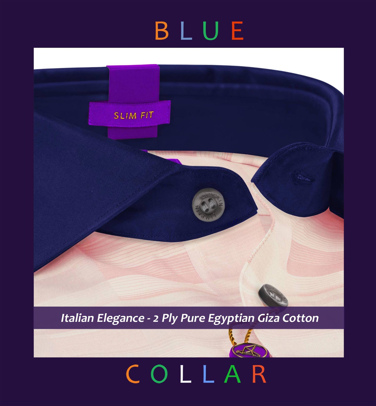 Finland- Ivory & Lemonade Pink Check- Navy Collar