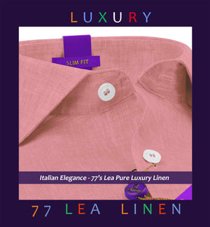 Mallawi- Apricot Pink Solid Linen- 77's Lea Pure Luxury Linen