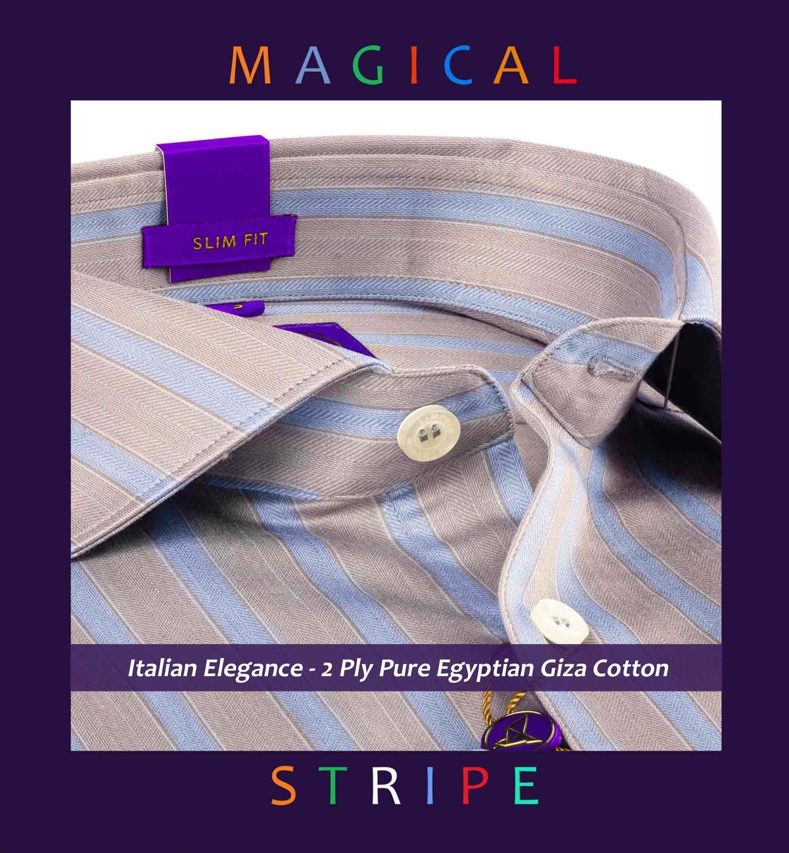 Memphis- French Beige & Grey Stripe