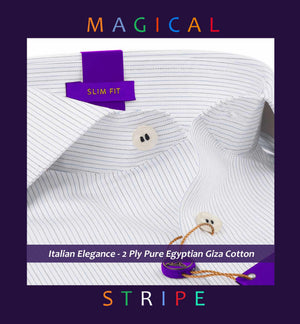 Frida- Navy & White Magical Pin Stripe