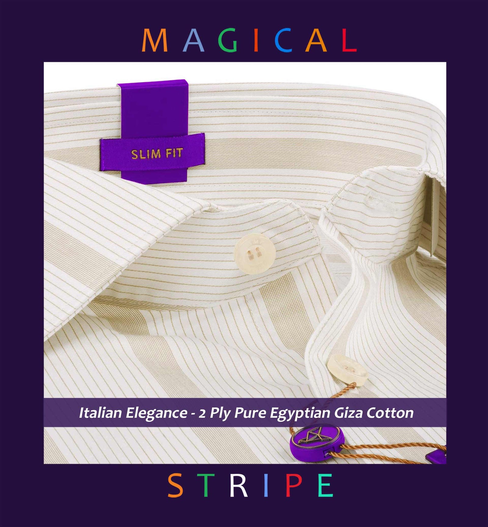 Petersburg- Beige & White Stripe