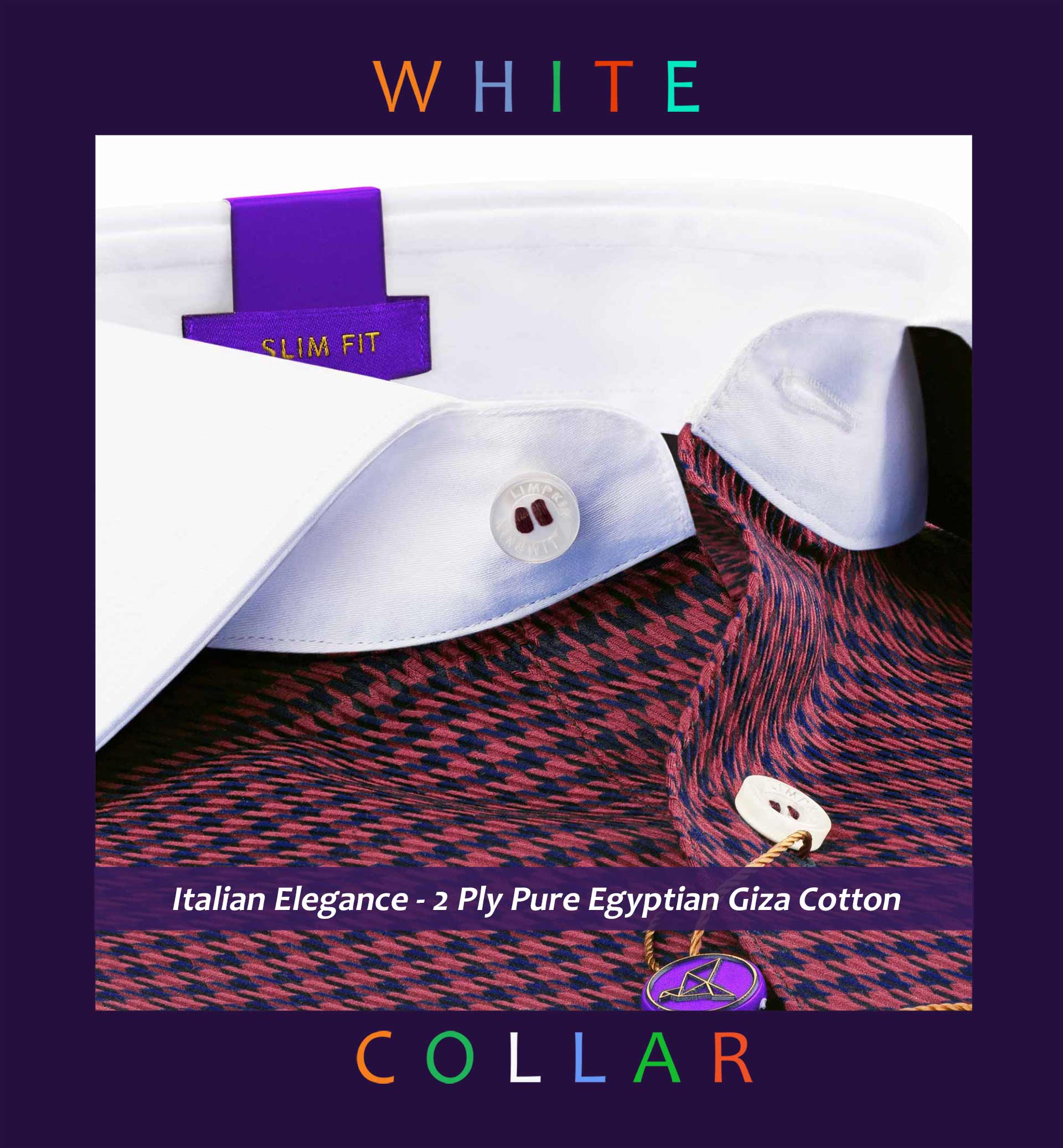 Elgin- Burgundy & Navy Structure- White Collar
