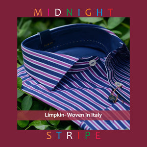 Newburgh- Navy Blue & Magenta Stripe