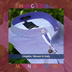 Sardinia- Lilac & White Magical Print- Mandarin Collar
