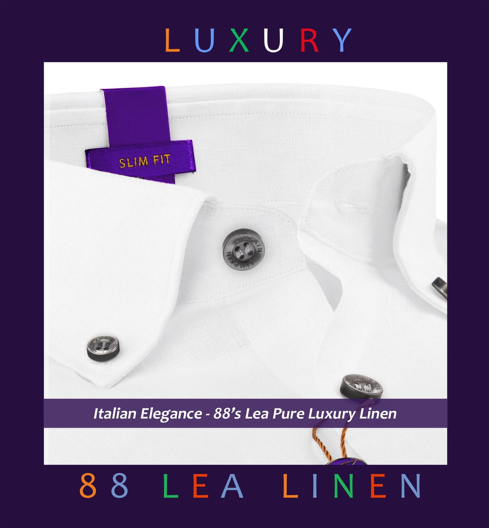 Sierra- Pure White Linen- Contrast Details- Button Down