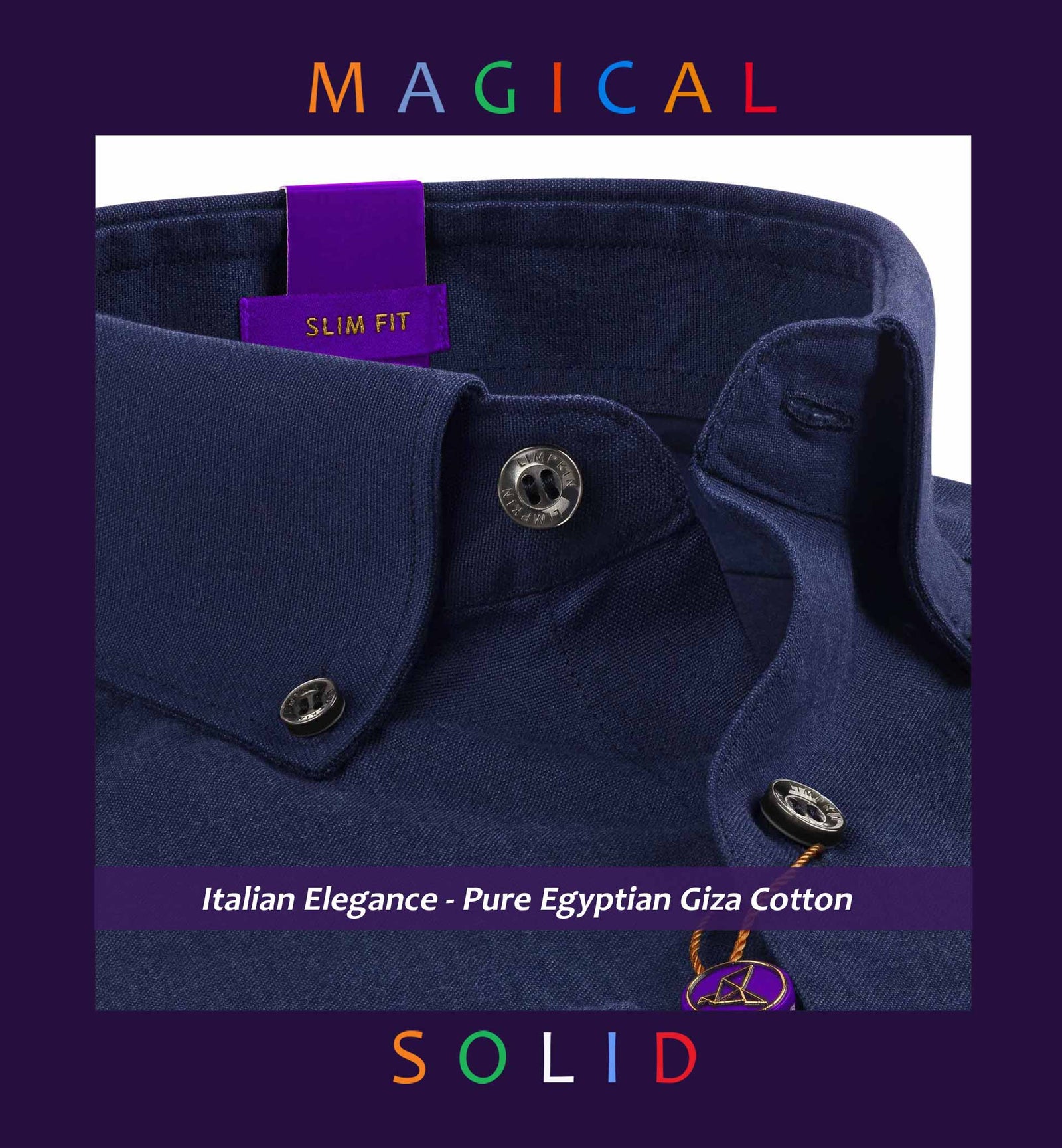 Salvador- Navy Blue Solid- Button Down