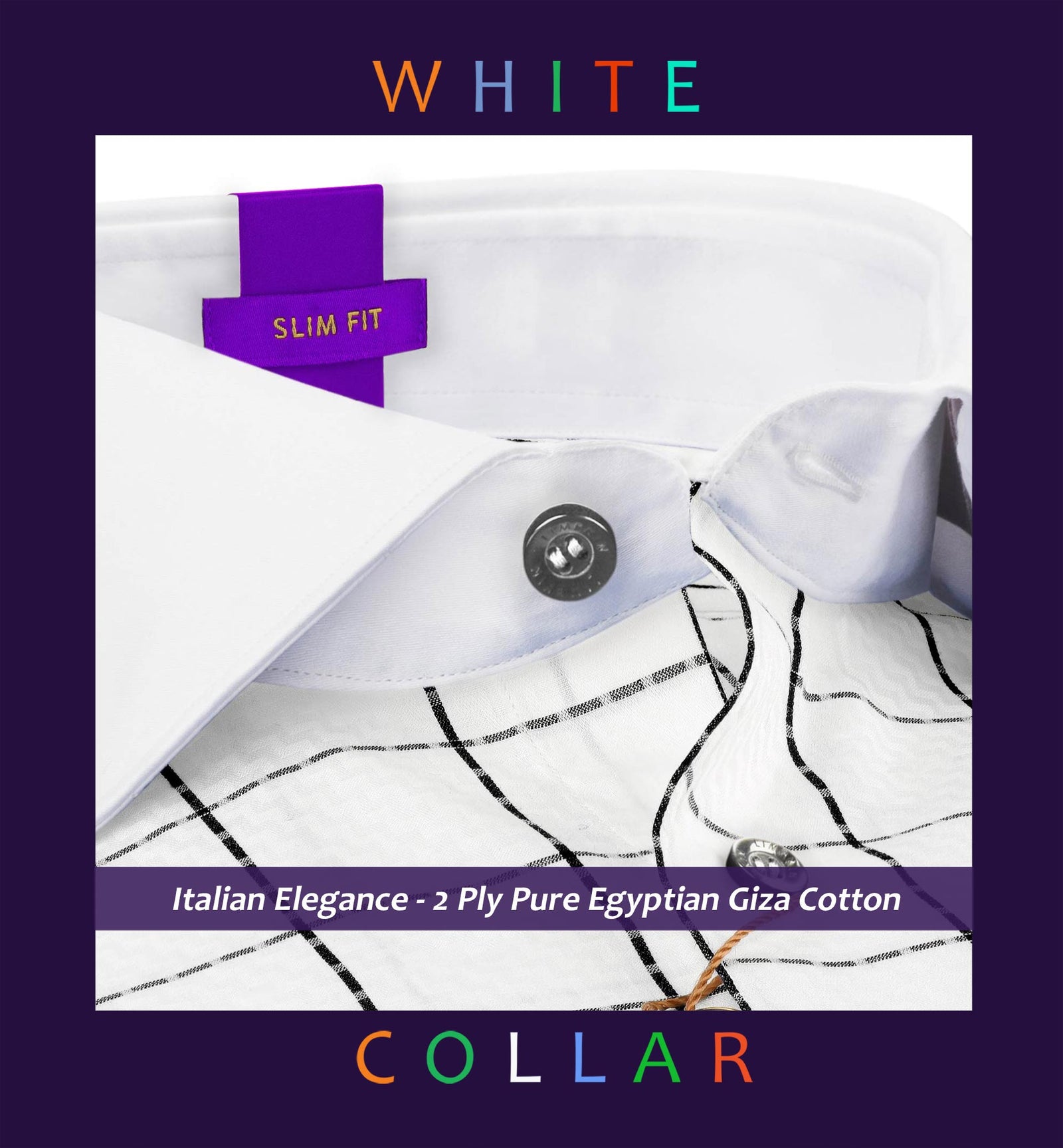 Nostrand- White & Black Check- White Collar
