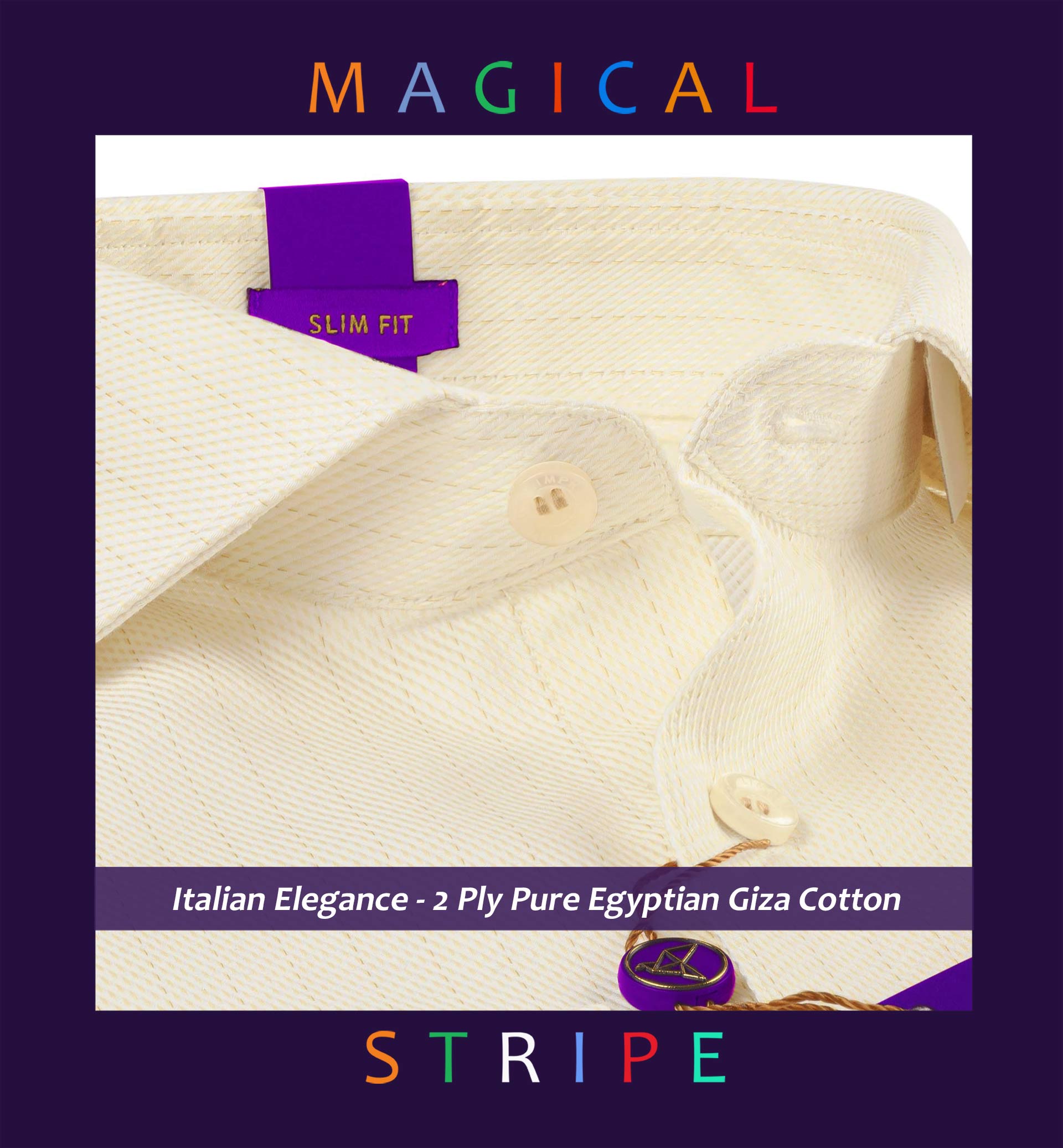 Romania- Ivory Cream & Beige Stripe