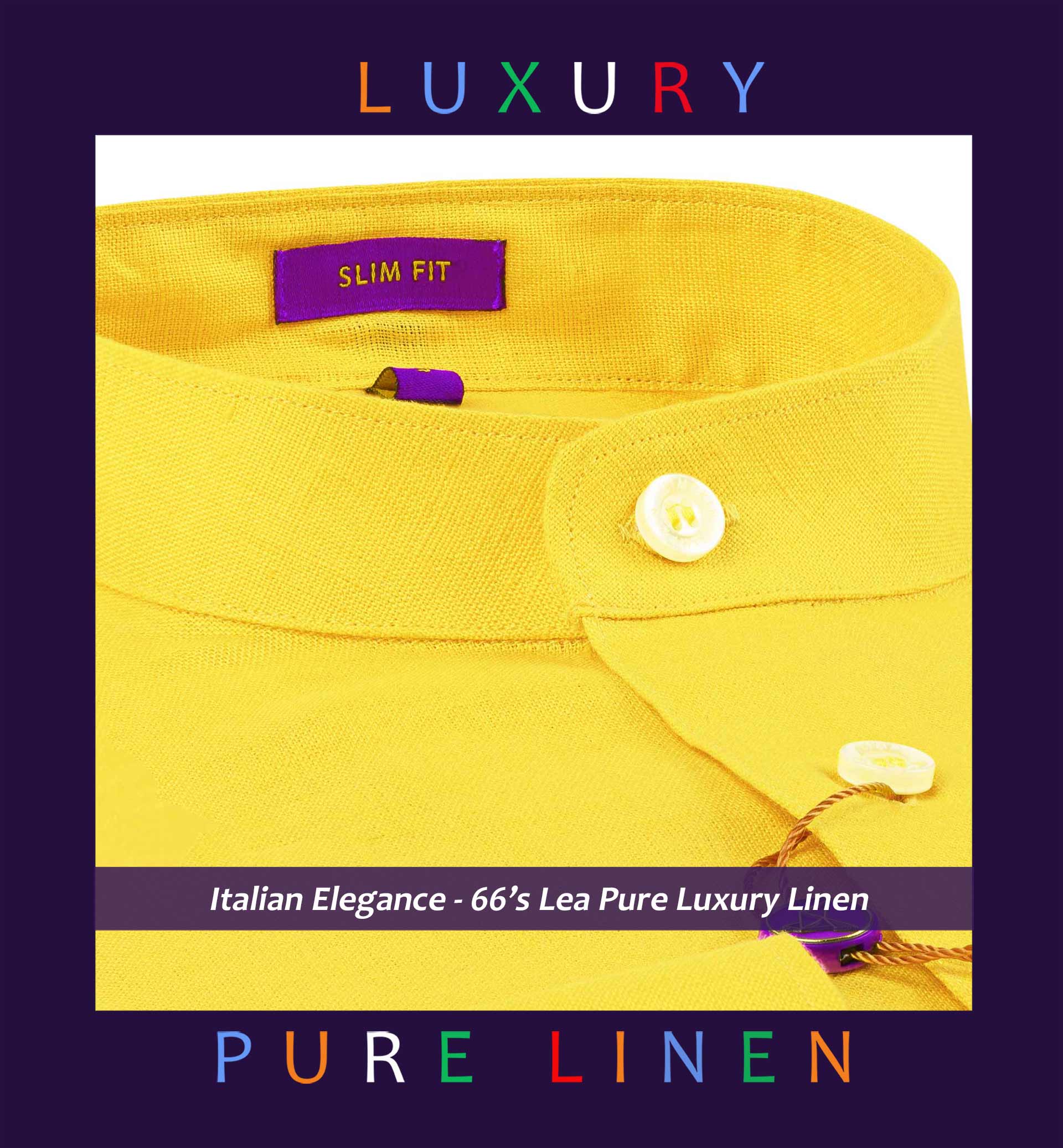 Bologna- Cadmium Yellow Linen | Premium Linen Shirts | Limpkin-Italian