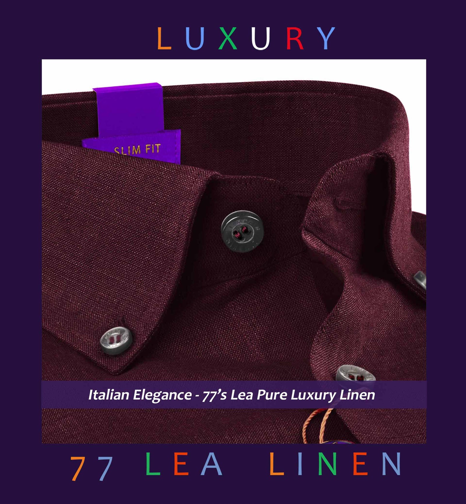 Montreal- Burgundy Solid Linen- Button Down