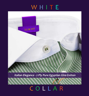 Toulouse- Basil Green & White Stripe