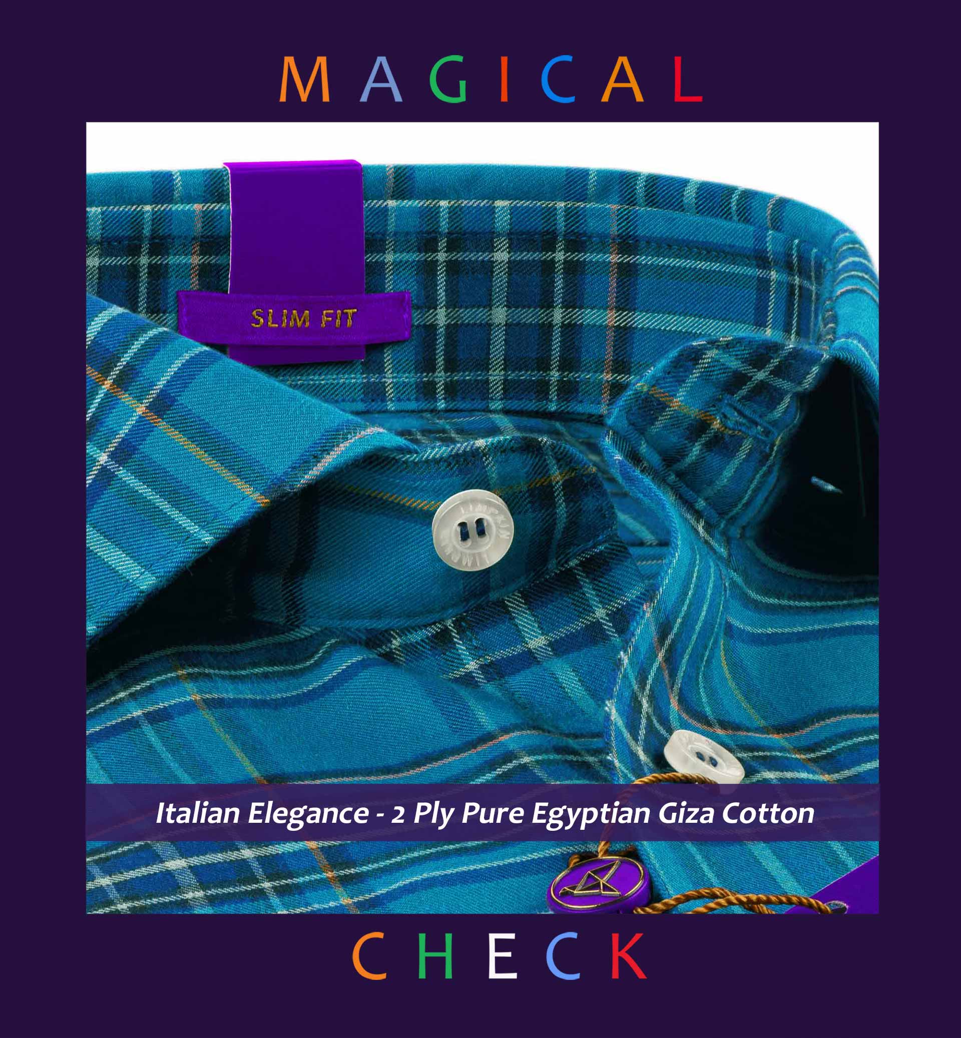 Rimini- Teal Blue & Navy Check