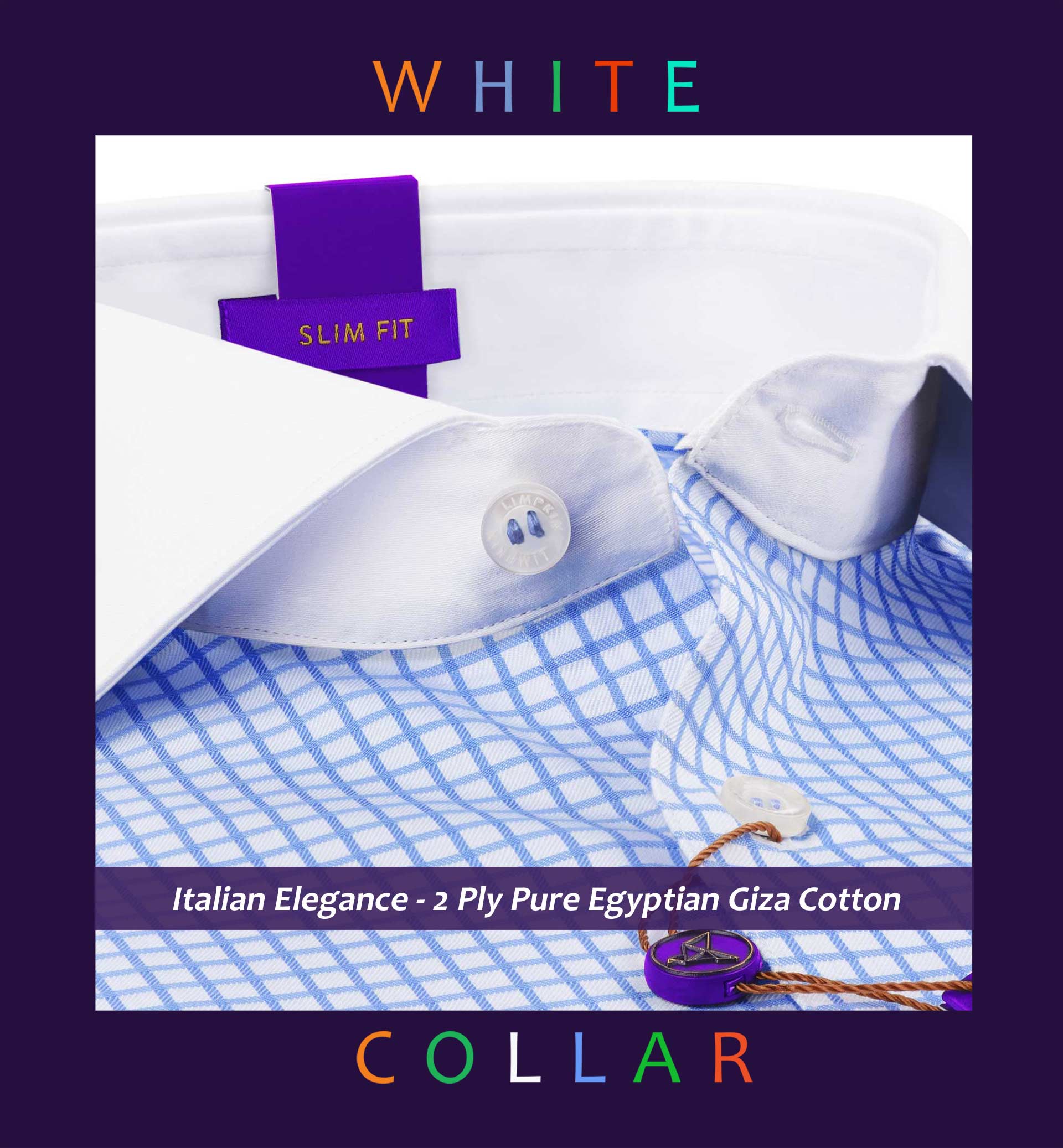 Corsico- Azure Blue & White Check
