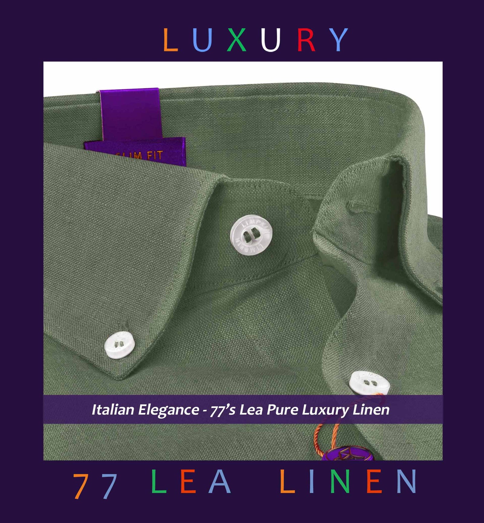 Brooklyn- Sage Green Solid Linen- Button Down