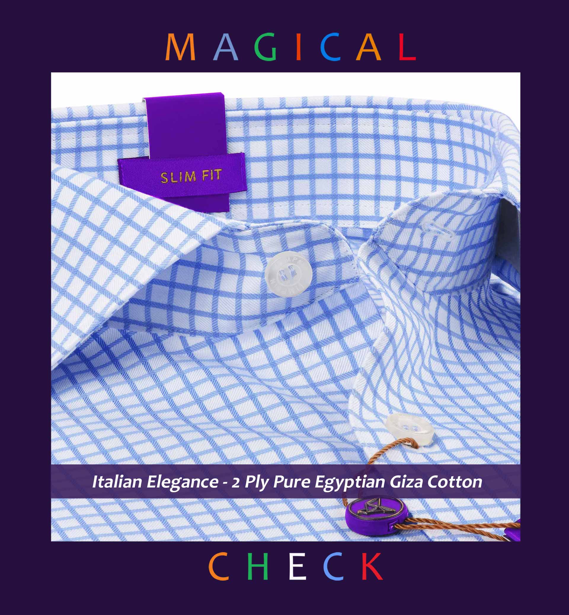 Warsaw- Azure Blue & White Check