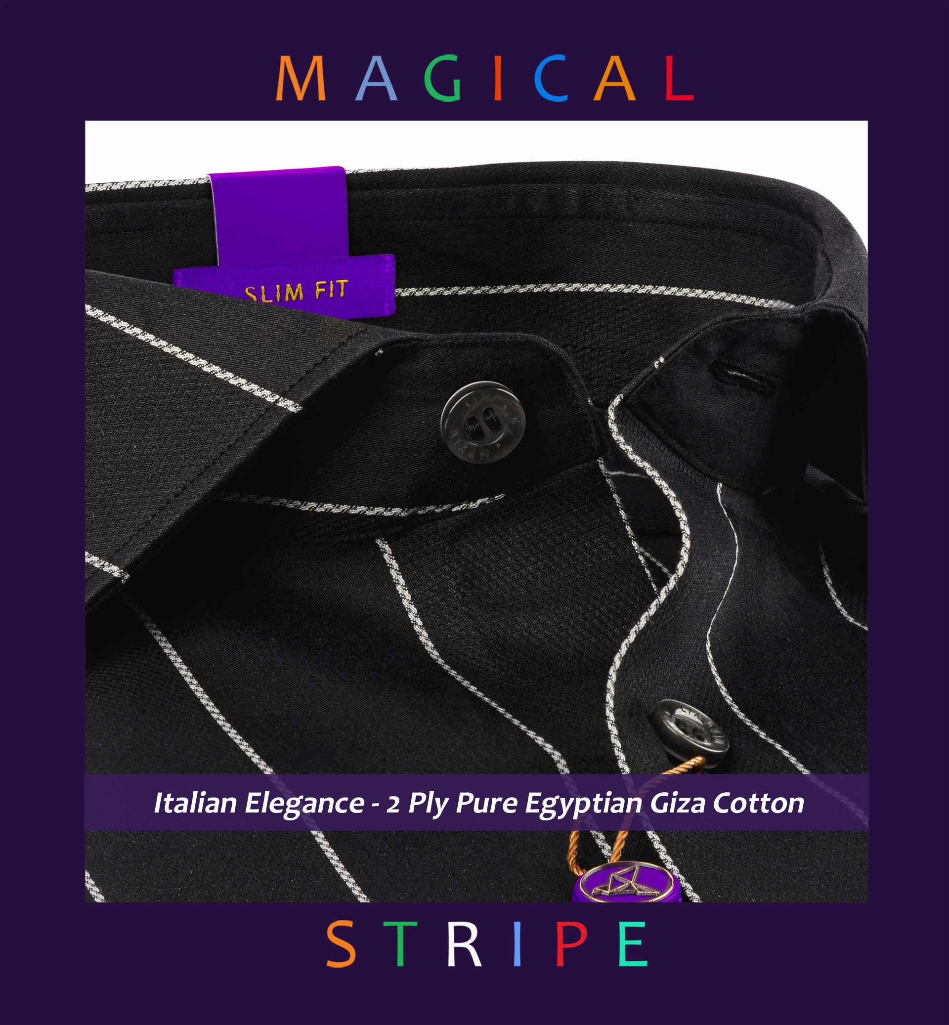 Santiago- White & Black Magical Stripe