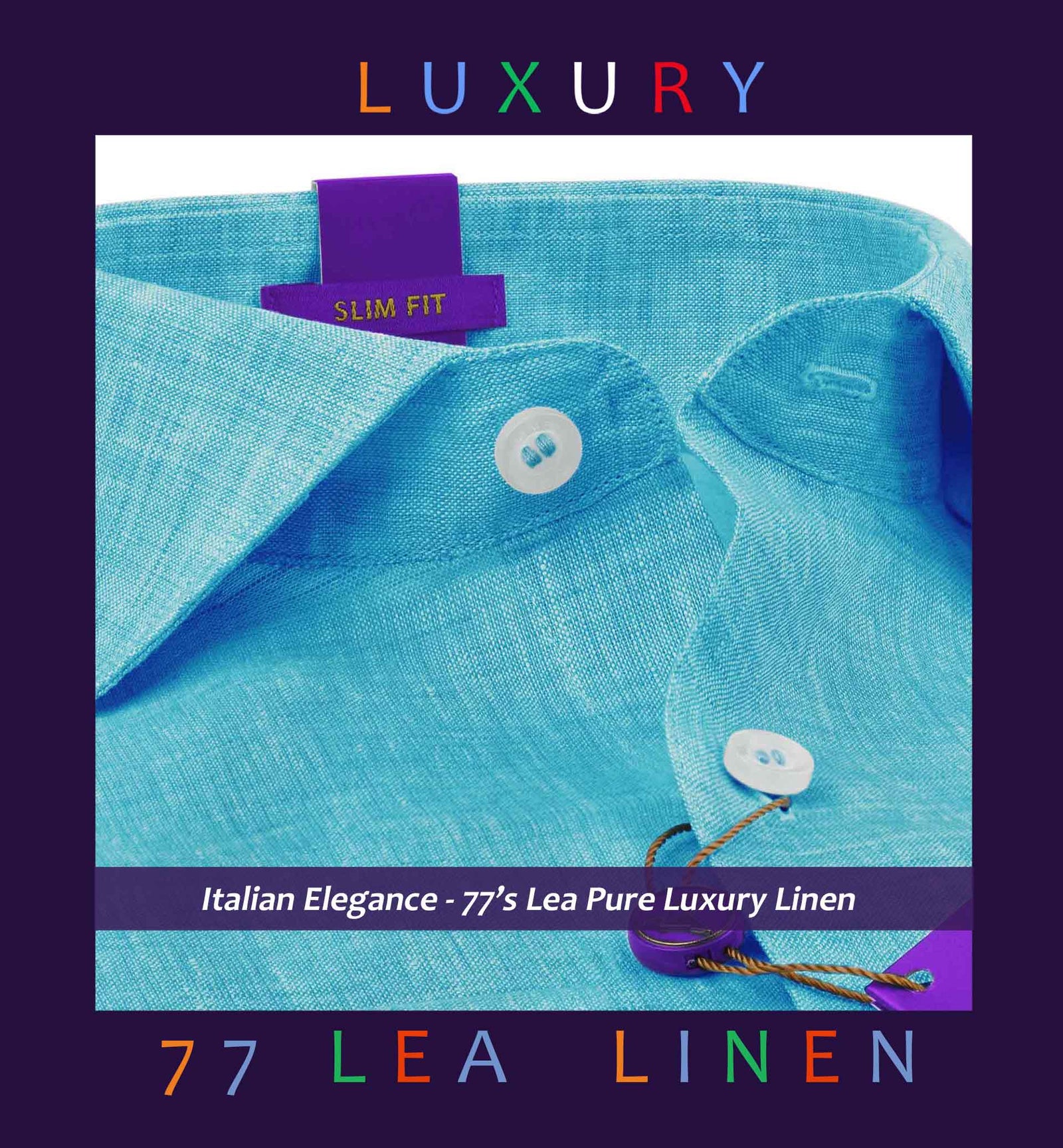 Portofino- Turquoise Blue Solid Linen