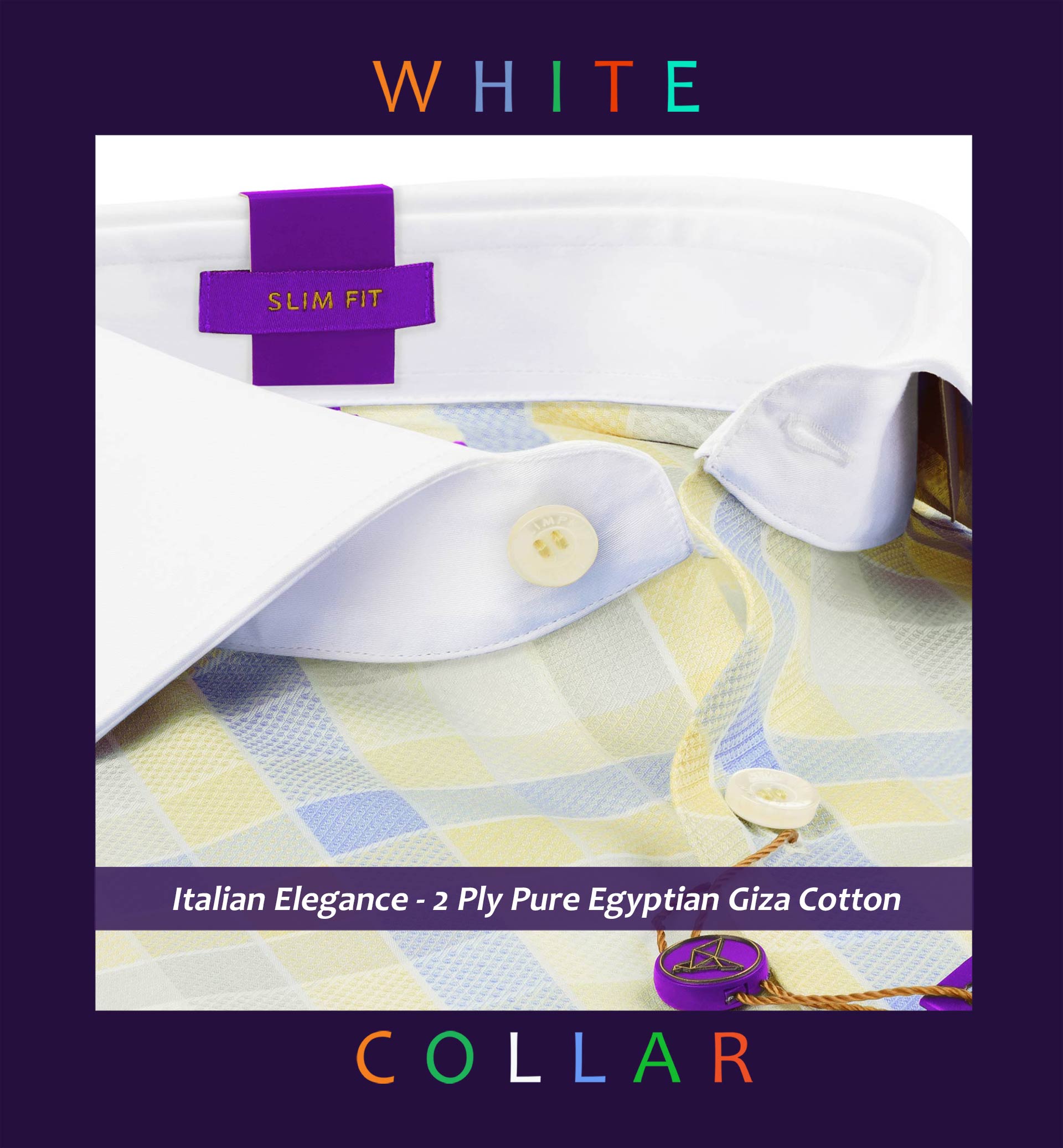 Durham- Daffodil Yellow Check- White Collar