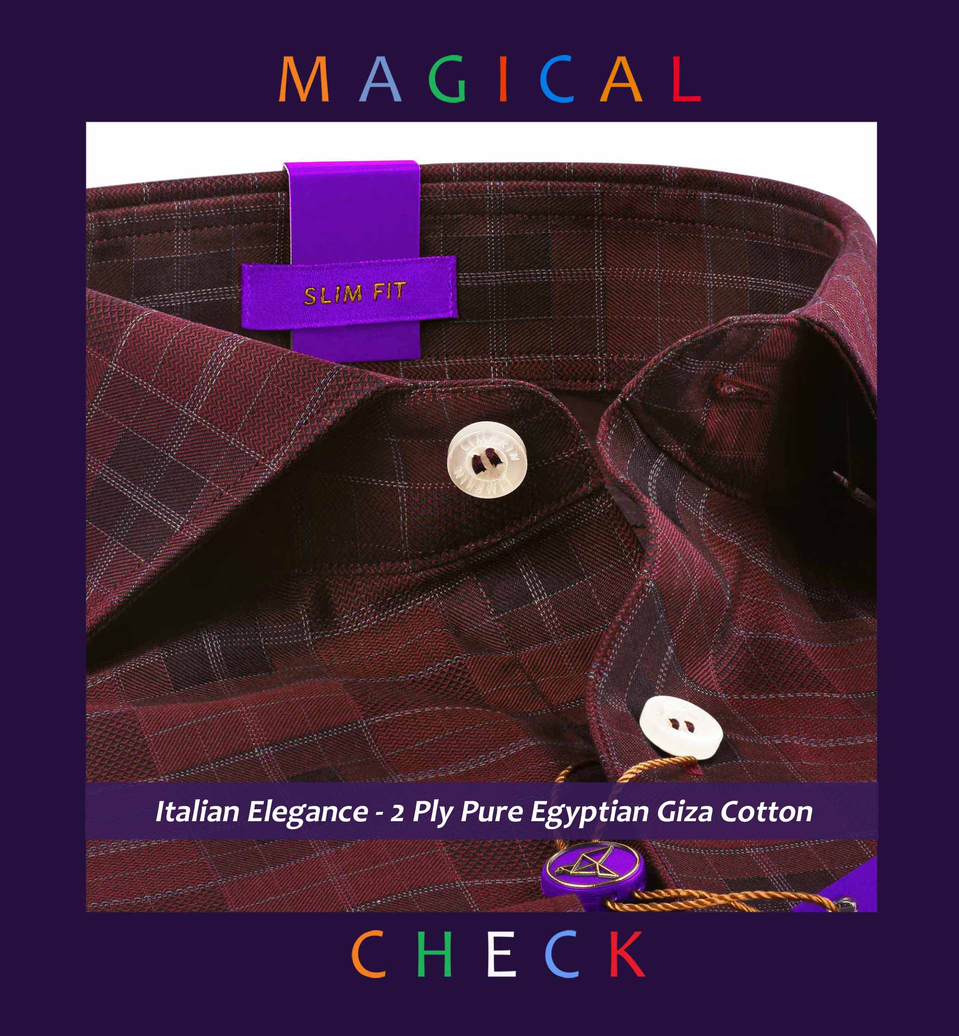 Francisco- Burgundy & Beige Magical Check