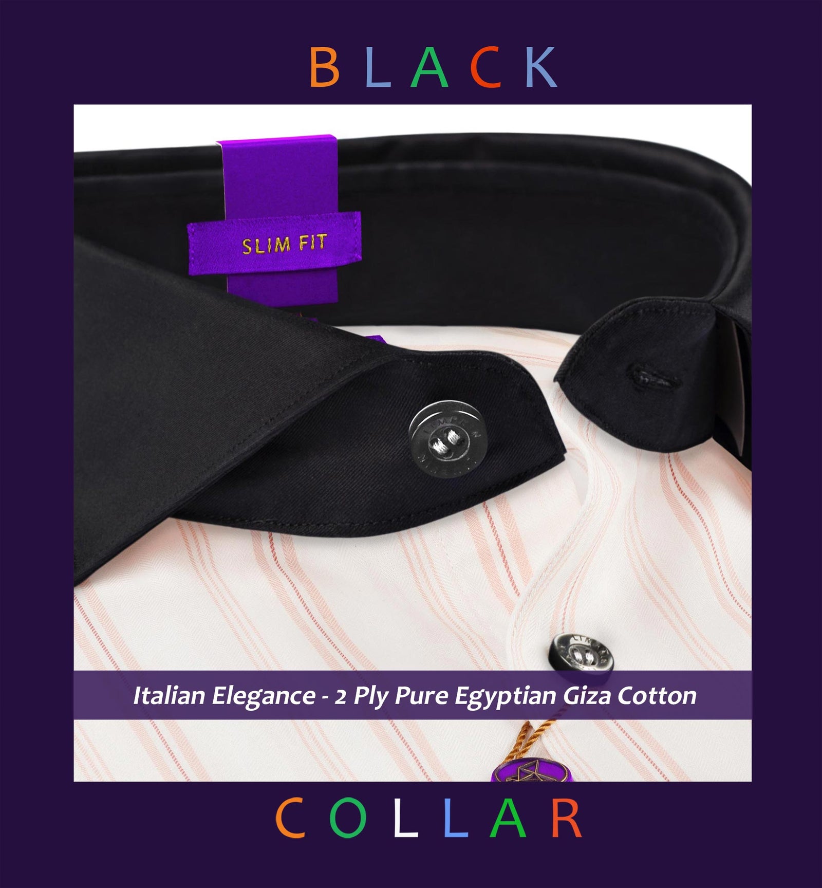 Coventry- Carnation Pink Stripe- Black Collar