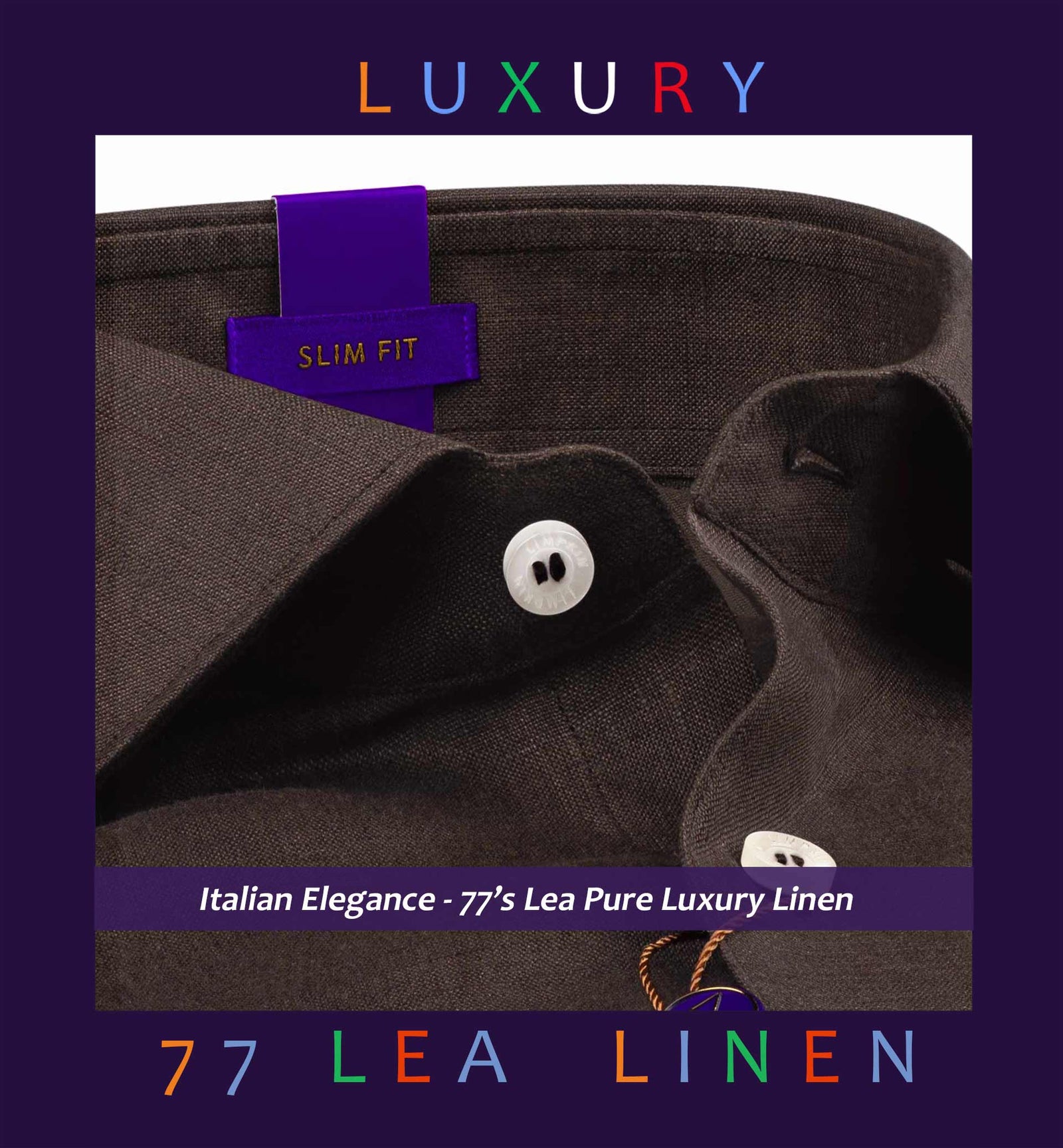 Milano- Cedar Brown Solid Linen- 77's Lea Pure Luxury Linen