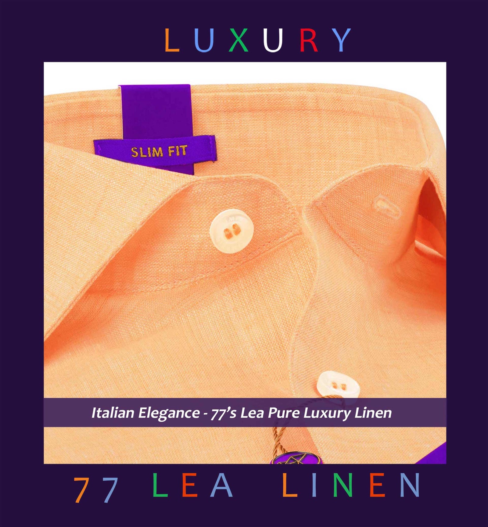 Preston- Melon Orange Solid Linen